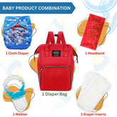 Baby Care Accessories Cloth Diaper, Inserts, Diaper Bag, Headbands, Nibbler (Set of 5)